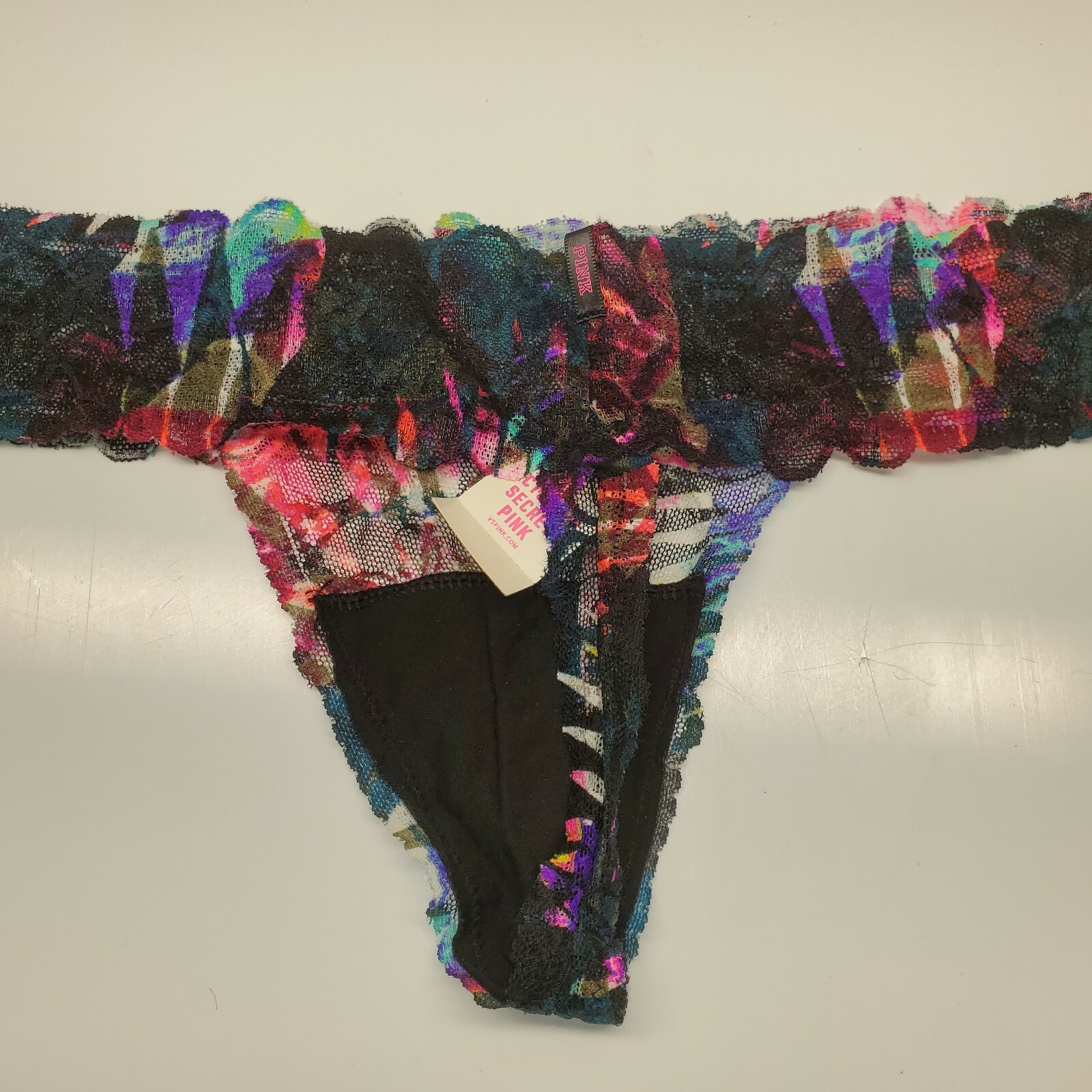 New Victoria’s Secret PINK Extra Low Rise Thong Tanga Panty Multi-Colored Large