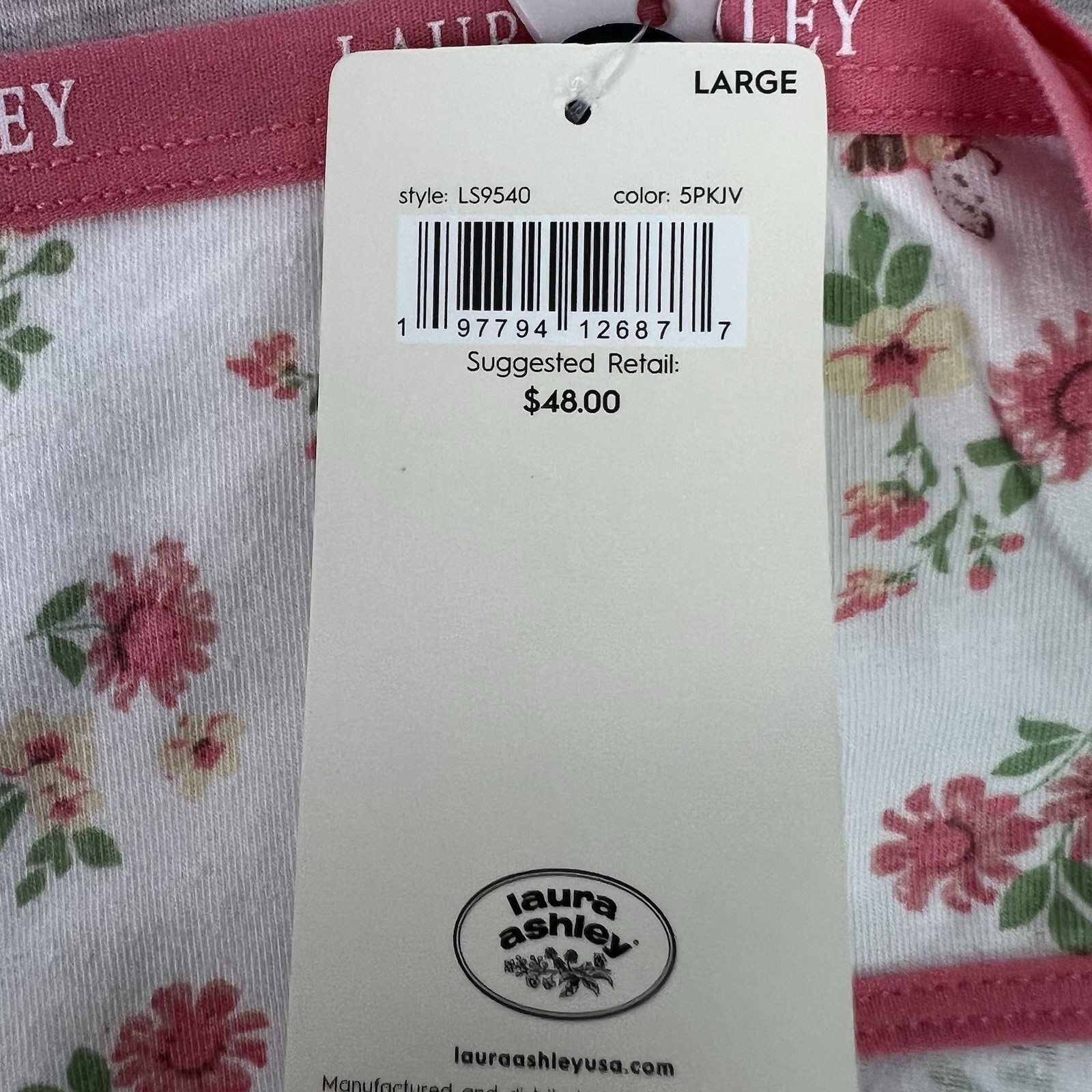 Laura Ashley Women’s Panties Sz Large Pkg/5 Hipsters Multi Colors Tagless