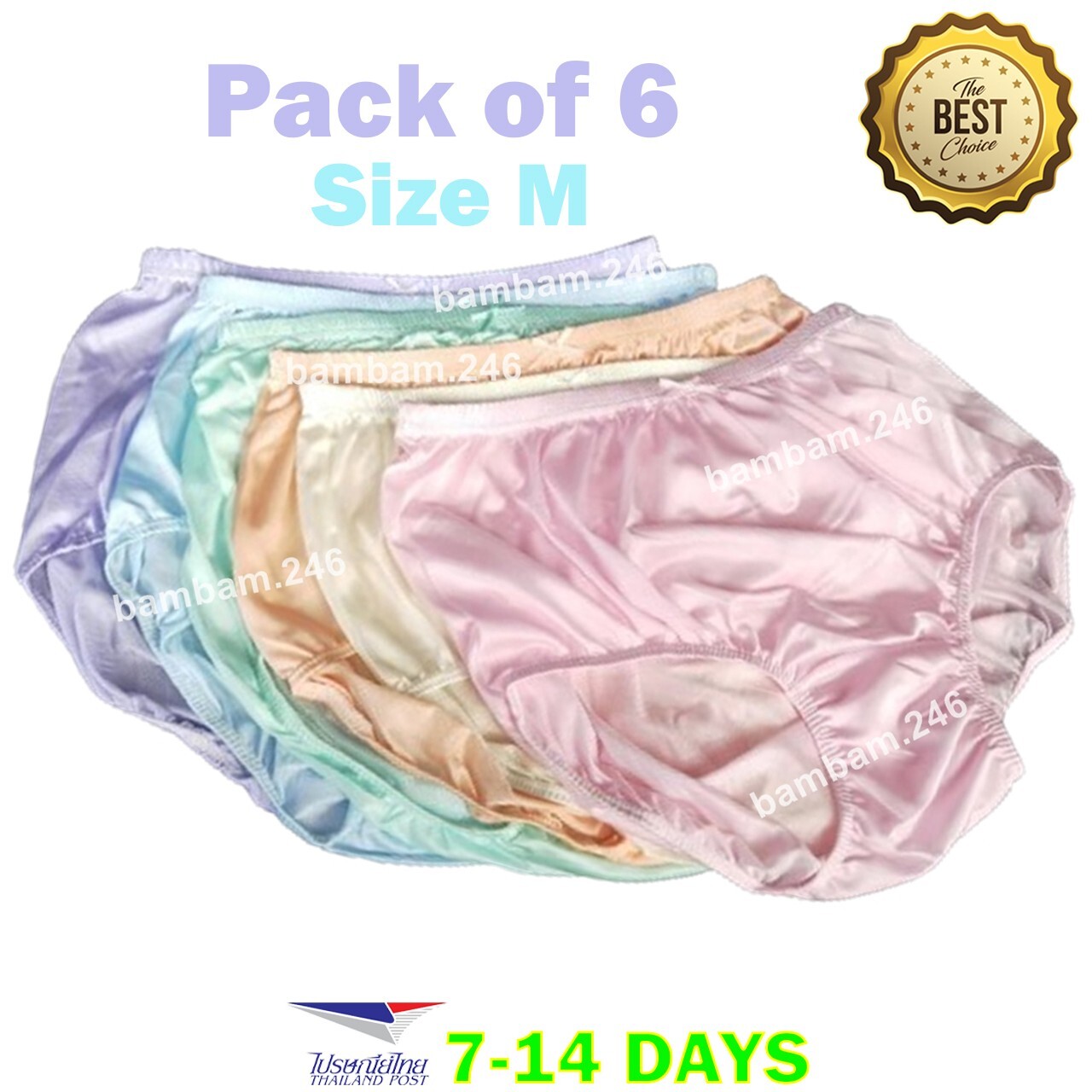 6x Vintage Lingerie Soft Nylon Underwear Size M Full Brief Panties Sheer Transpa