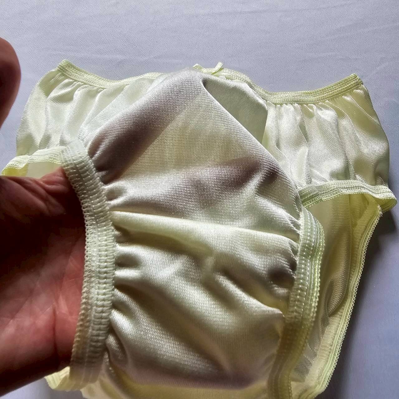 6pcs Yellow Bikini Panties Nylon Underwear Woman Briefs Soft Silky Hip 34″-38″ L