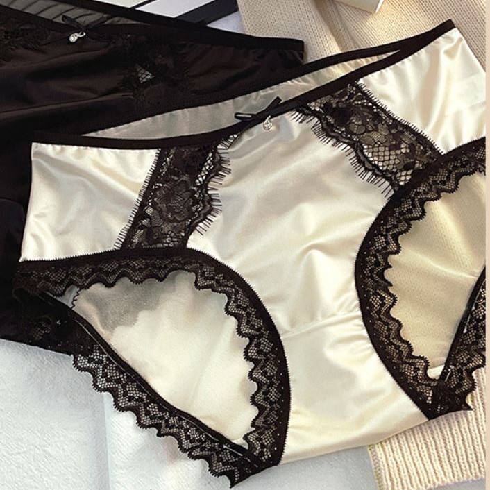 5 Pack Lot Sexy Womens Satin Panties Underwear Lace See Through Lingeries Brief