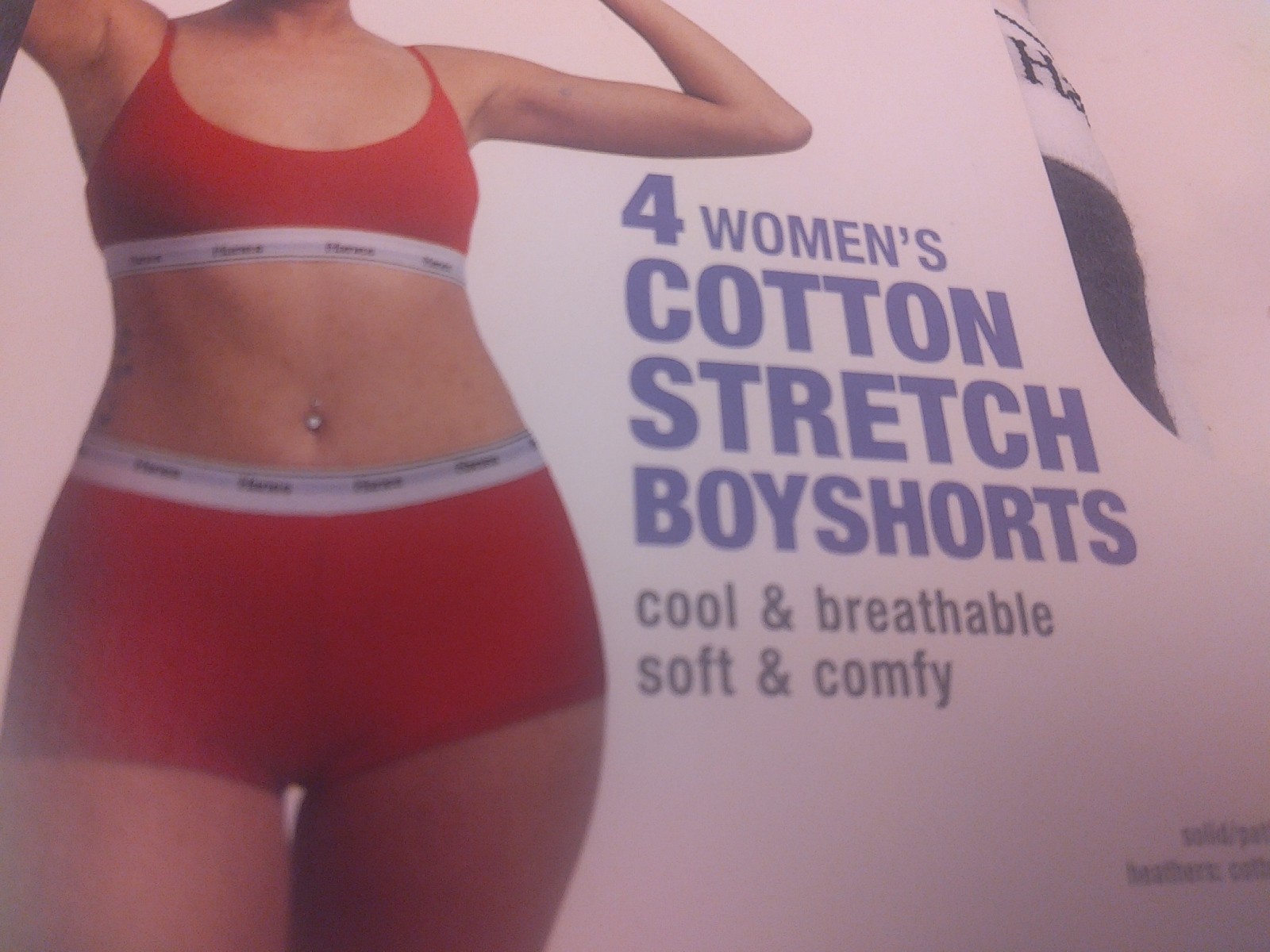 Hanes Originals Ladies 4 Pack Cotton Stretch Boy Shorts Size 5/S- New (51.2)