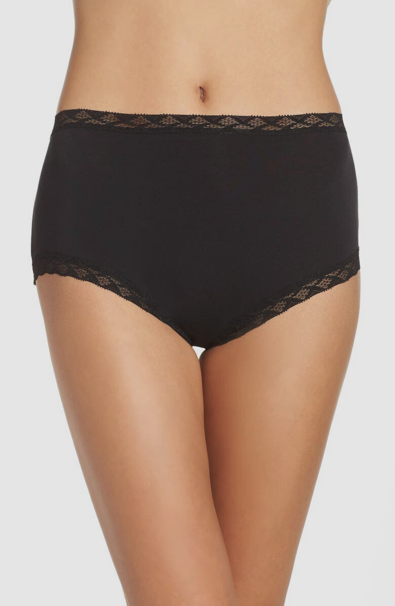 $23 Natori Women’s Black Soft Stretch High Waist Cotton Briefs Panties Size XL