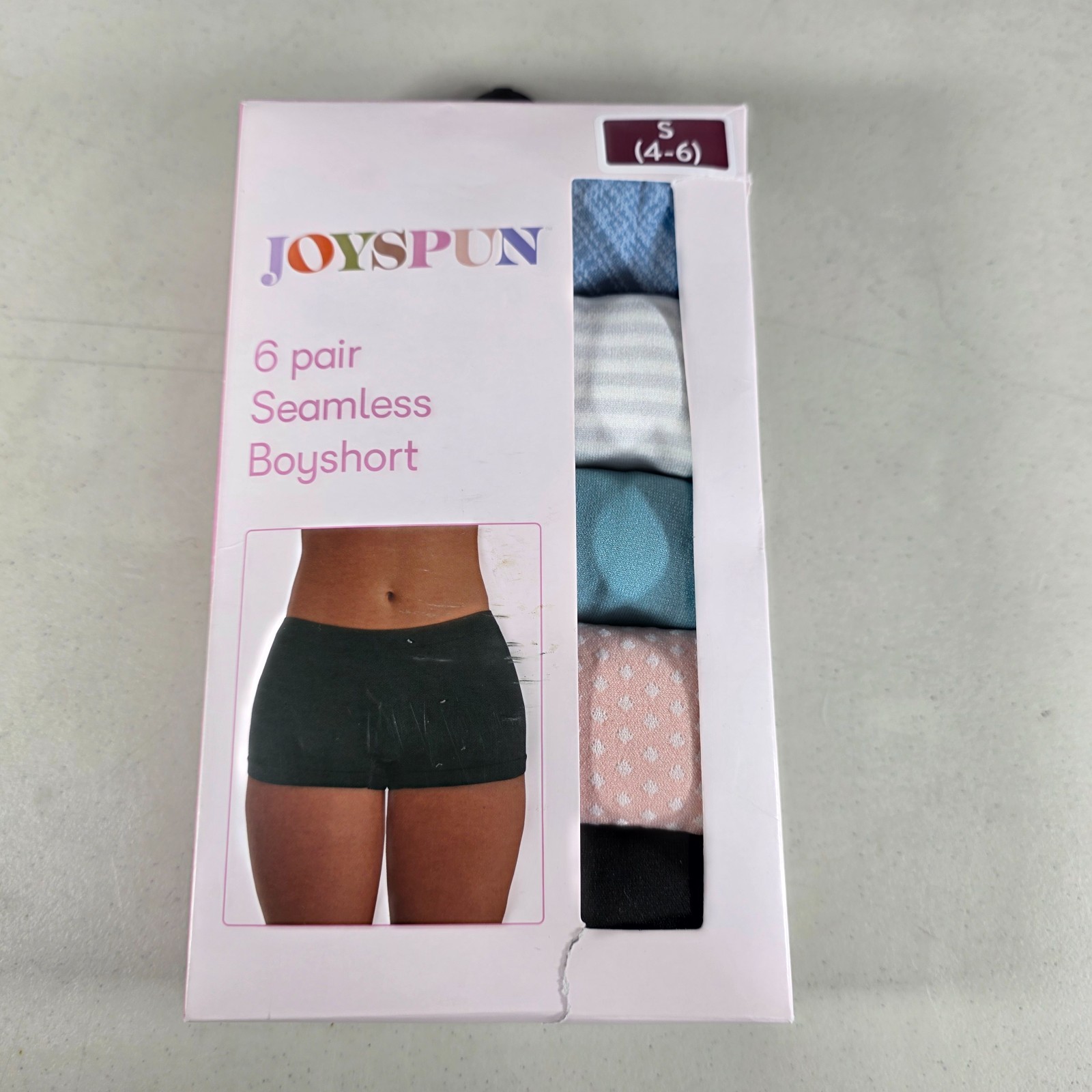 Joyspun Women’s Seamless Boyshort Panties – Size S (4‑6) – Multicolor 5‑Pack New