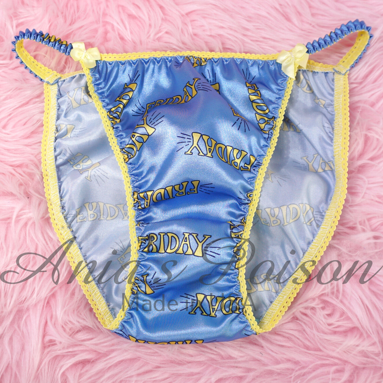 Satin Sissy Ladies panties – Days of the Week DUCHESS CUT string bikini 5-9