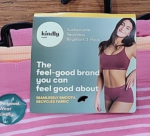 TWO 3-Pack 6 Pairs Kindly Yours Womens Seamless Boyshort Panties S 4/6 M 8/10