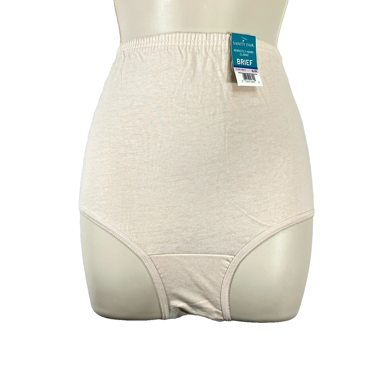 NWT 3-Pack Vanity Fair Womens 6/M Perfectly Yours Cotton Brief Panty 15320 Fawn