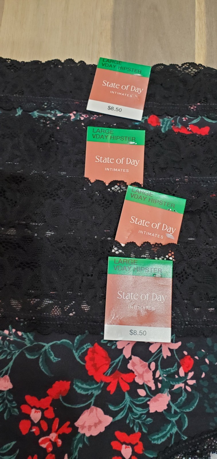 State of Day Women’s Cotton Blend Lace-Trim Hipster Underwear Large Mini Wispy G