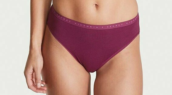 XXL KIR Wine Stretch Cotton Waist Victorias Secret High Leg Waist Brief Pantie