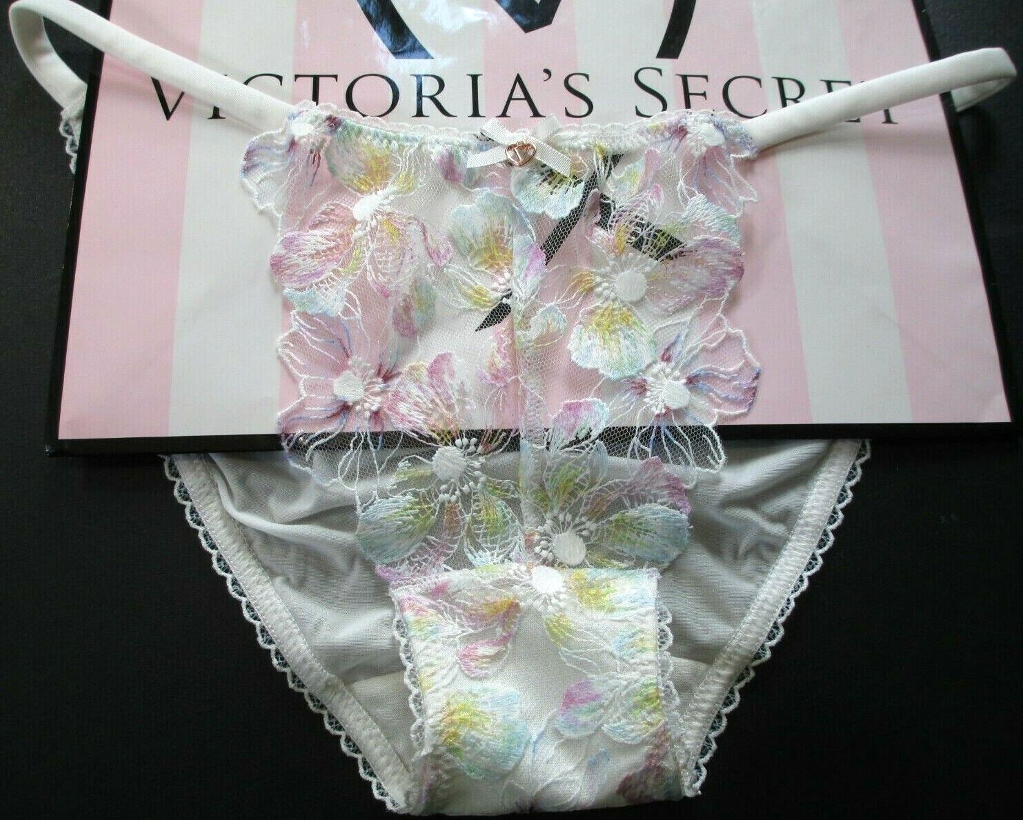 VICTORIA’S SECRET Body by Victoria String Bikini Panty VS White Floral Lace L