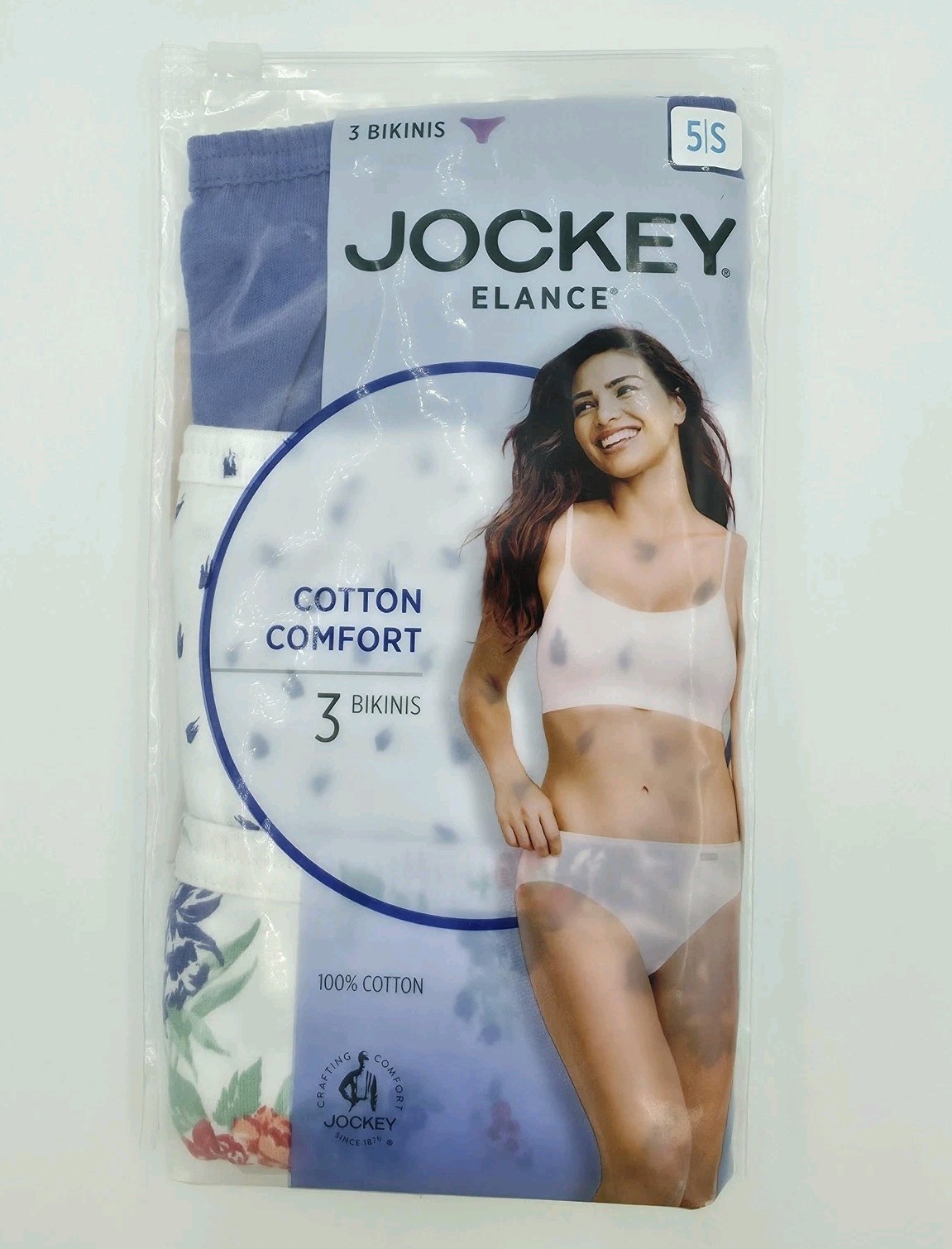 Jockey Elance Bikini Panties Womens Small S/5 Cotton Comfort 3 Pack Multicolor