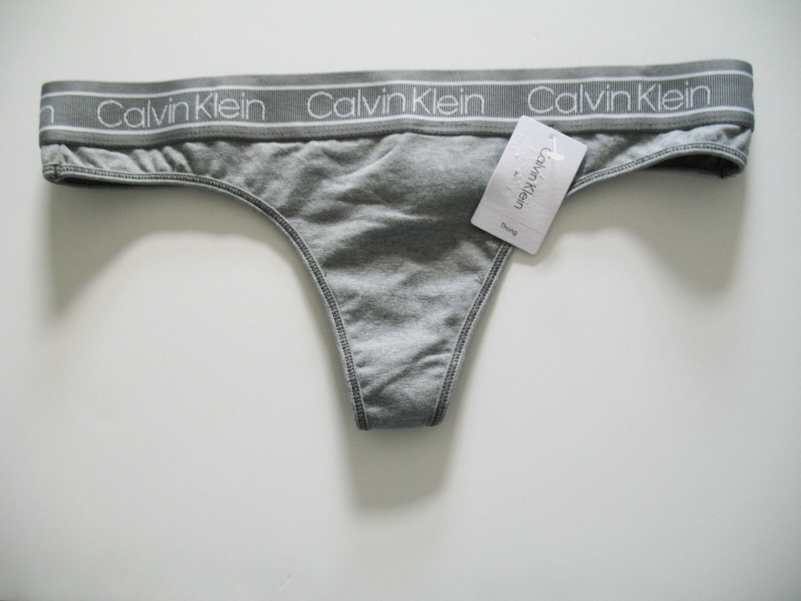 Calvin Klein Flex Cotton Thong Panty Storm Heather QF5234 Sz M – NWT