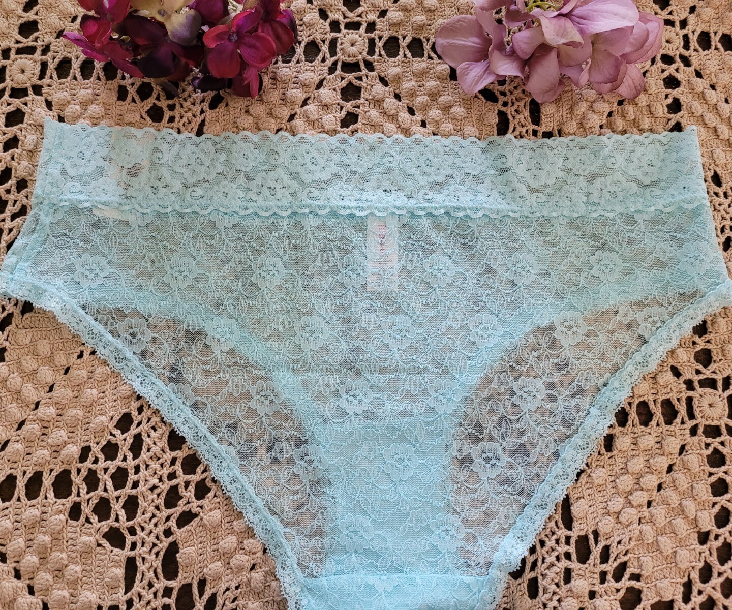 FLIRTITUDE SeXy See Thru Peek a Boo XXL/9 ChEEky LuXe Lace Panties ~ NWT