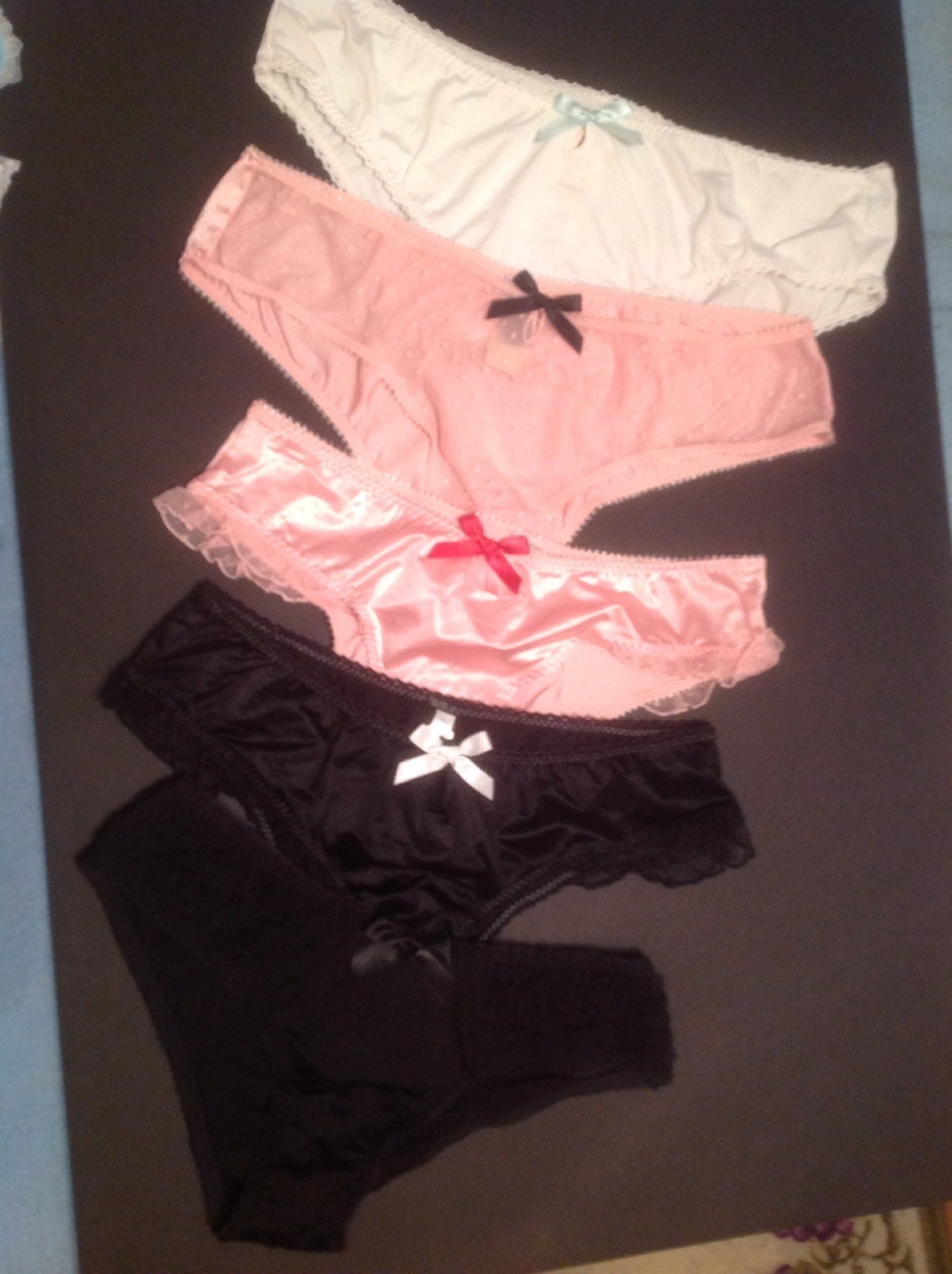 Victoria’s Secret BRIDAL Panty Thong Satin Bows Bling Lace SMLXL NWT Asst’d