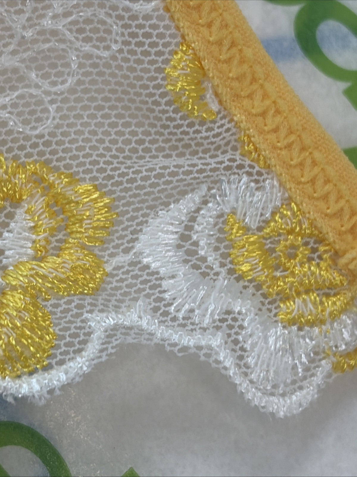 Shein Womens Thong Floral Detail Yellow Size Large