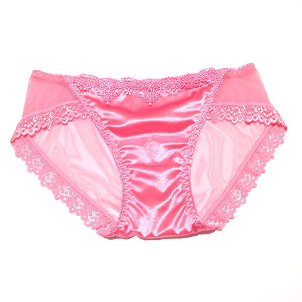 Satin Soft Underwear Lightweight Breathable Sexy Briefs Traceless Knickers