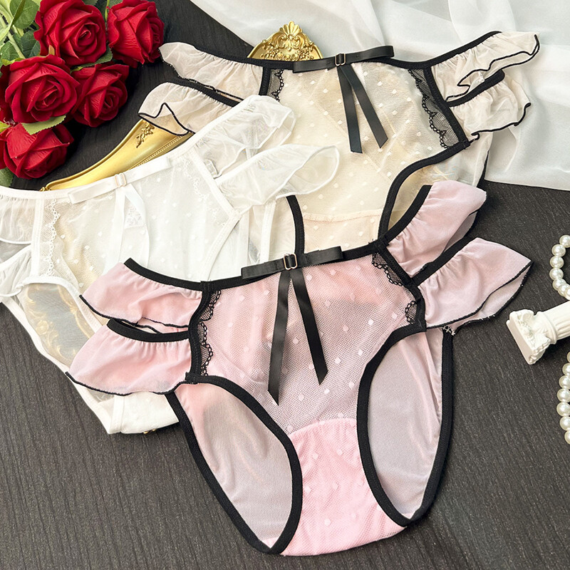 3 Pack Lot Sexy Womens See Through Sheer Panties French Underwear Brief Lingerie