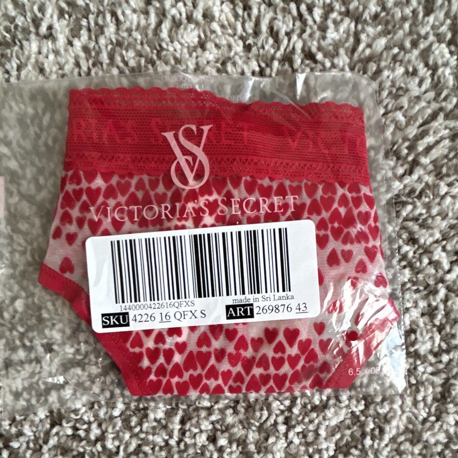 Victoria’s Secret Panties Lot of 5 New Size S Small Thong Lacie V-String Hearts