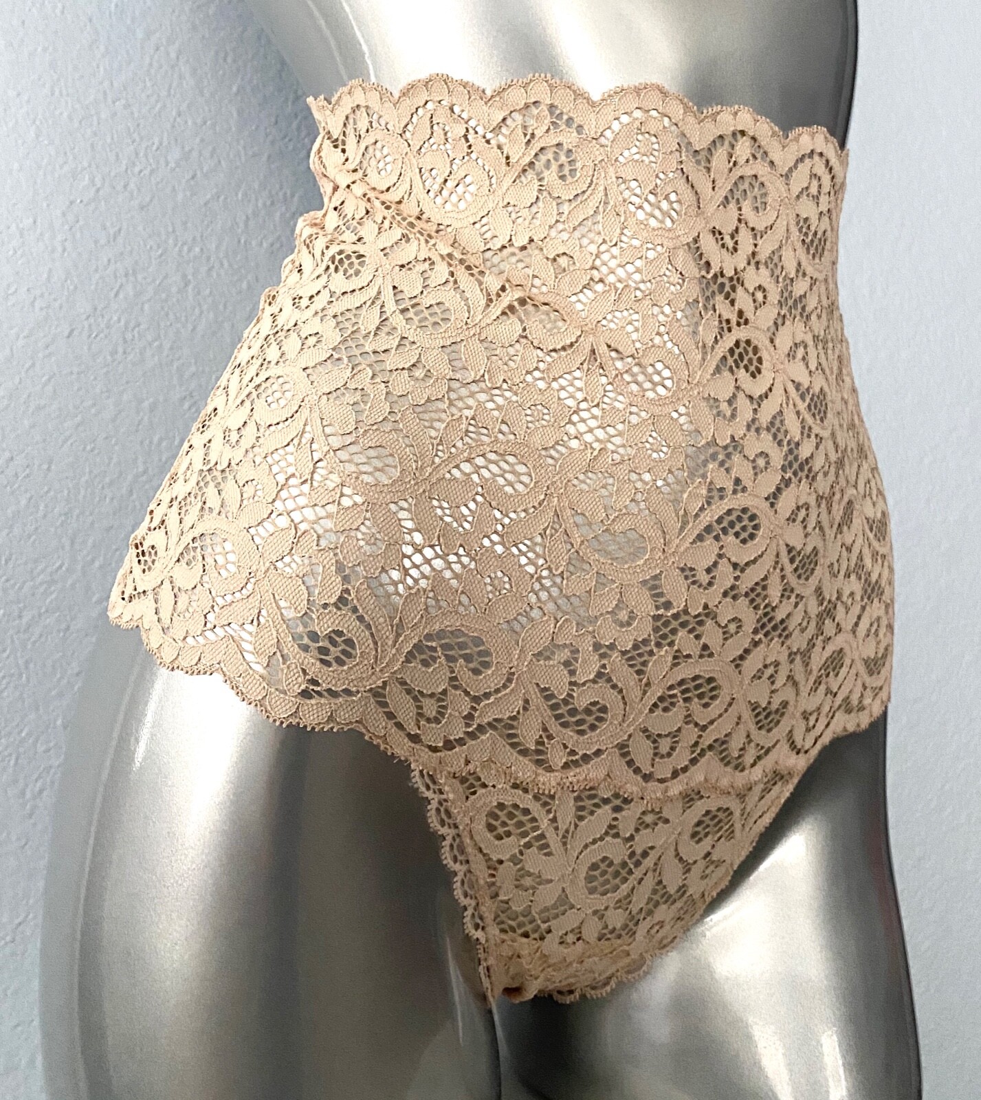 Victoria’s Secret Thong Panty New Champagne Athena Lace High Waist Sexy S M XL