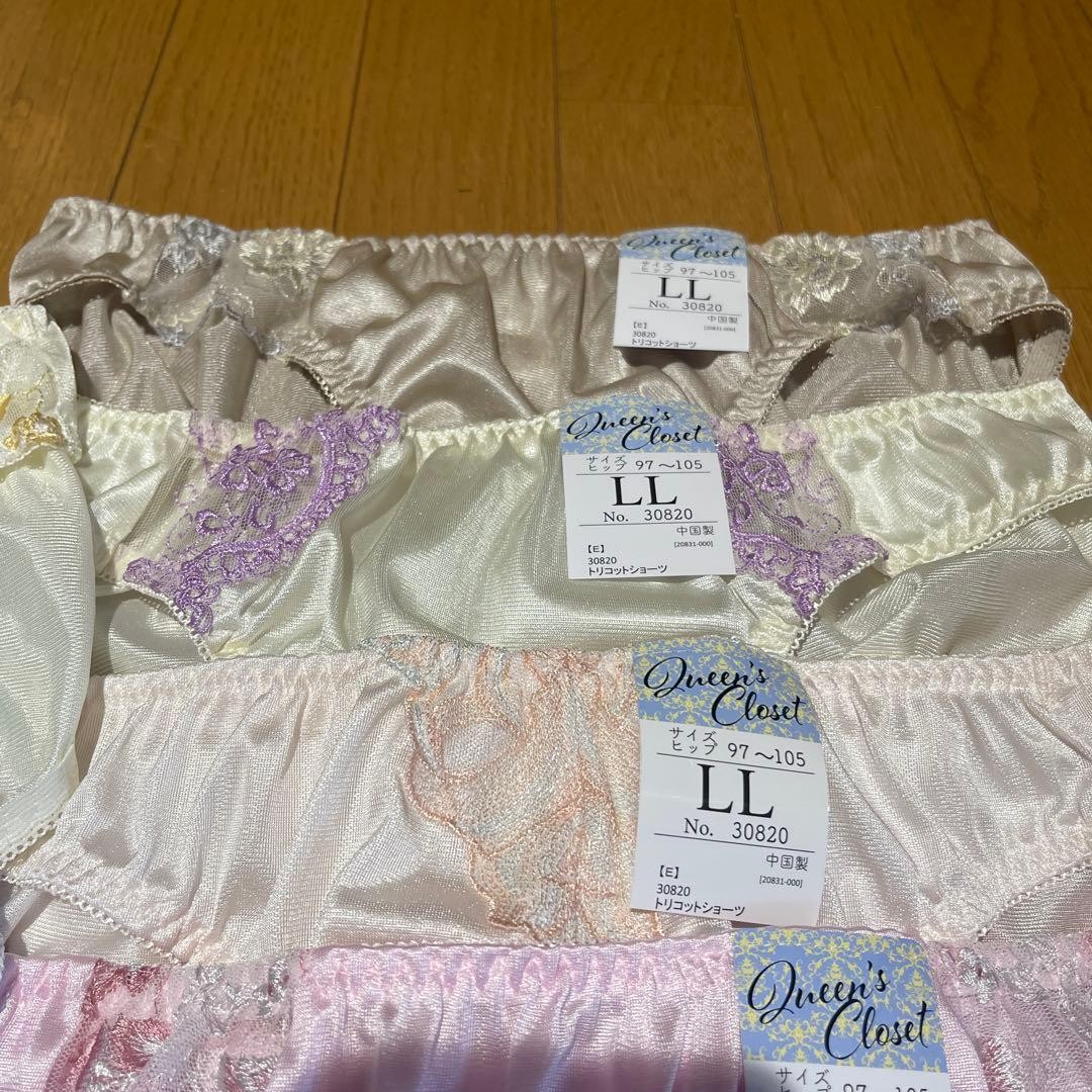 Japanese Glossy Nylon Panties Floral Lace Brief Set of 12 US size L, JP LL Lot