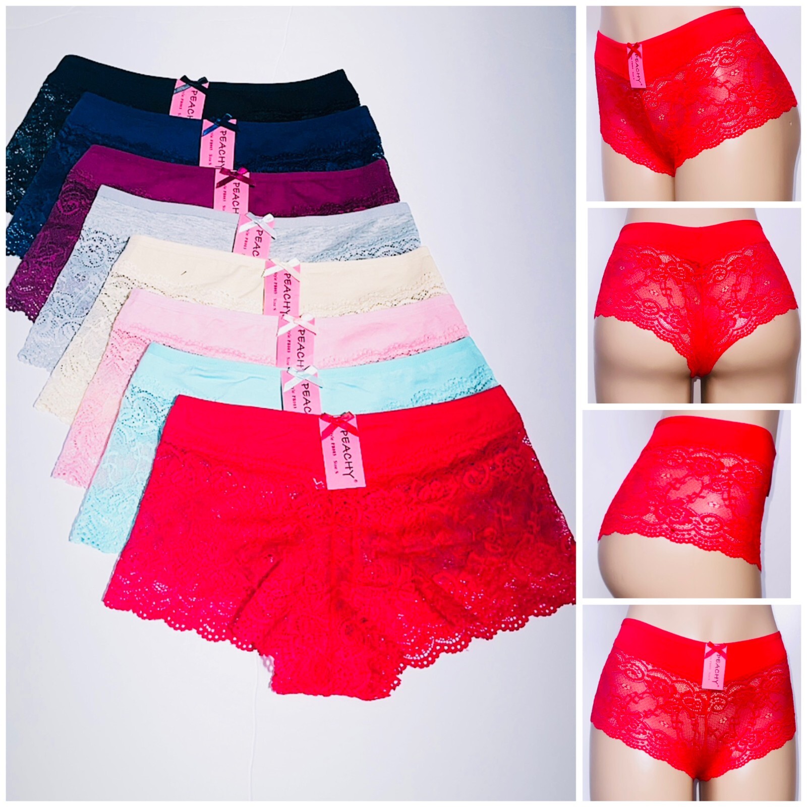 Women’s Lace Boyshorts lot 3/6/12 Bikini Panties Sexy Boy Short Cheeky Underwear
