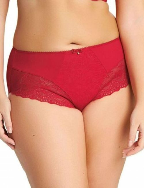 Elomi Tia Brief Panty Style EL 4285 Red with lace trim