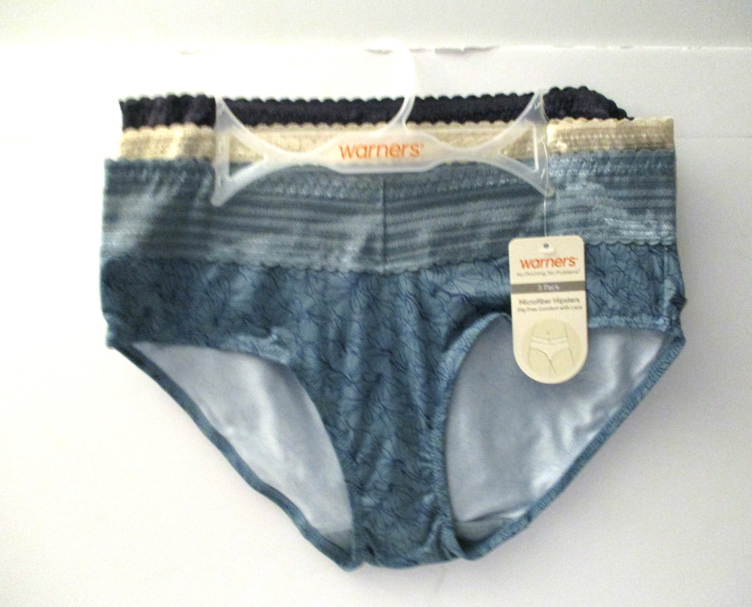 Warners Lace hipster microfiber panties 3 pair size 7/L