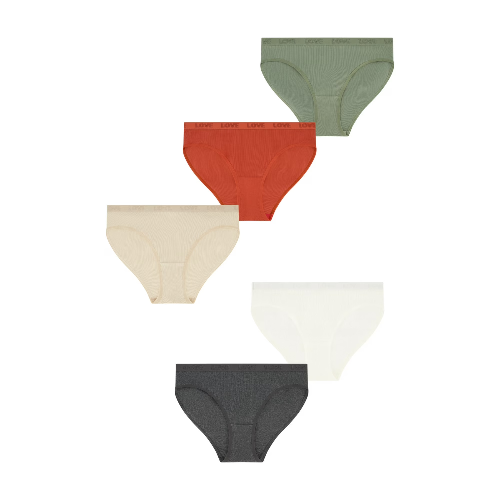 No Boundaries Womens Panties Sz XS Assorted Stretch Ribbed Cheeky 5-Pack Comfort