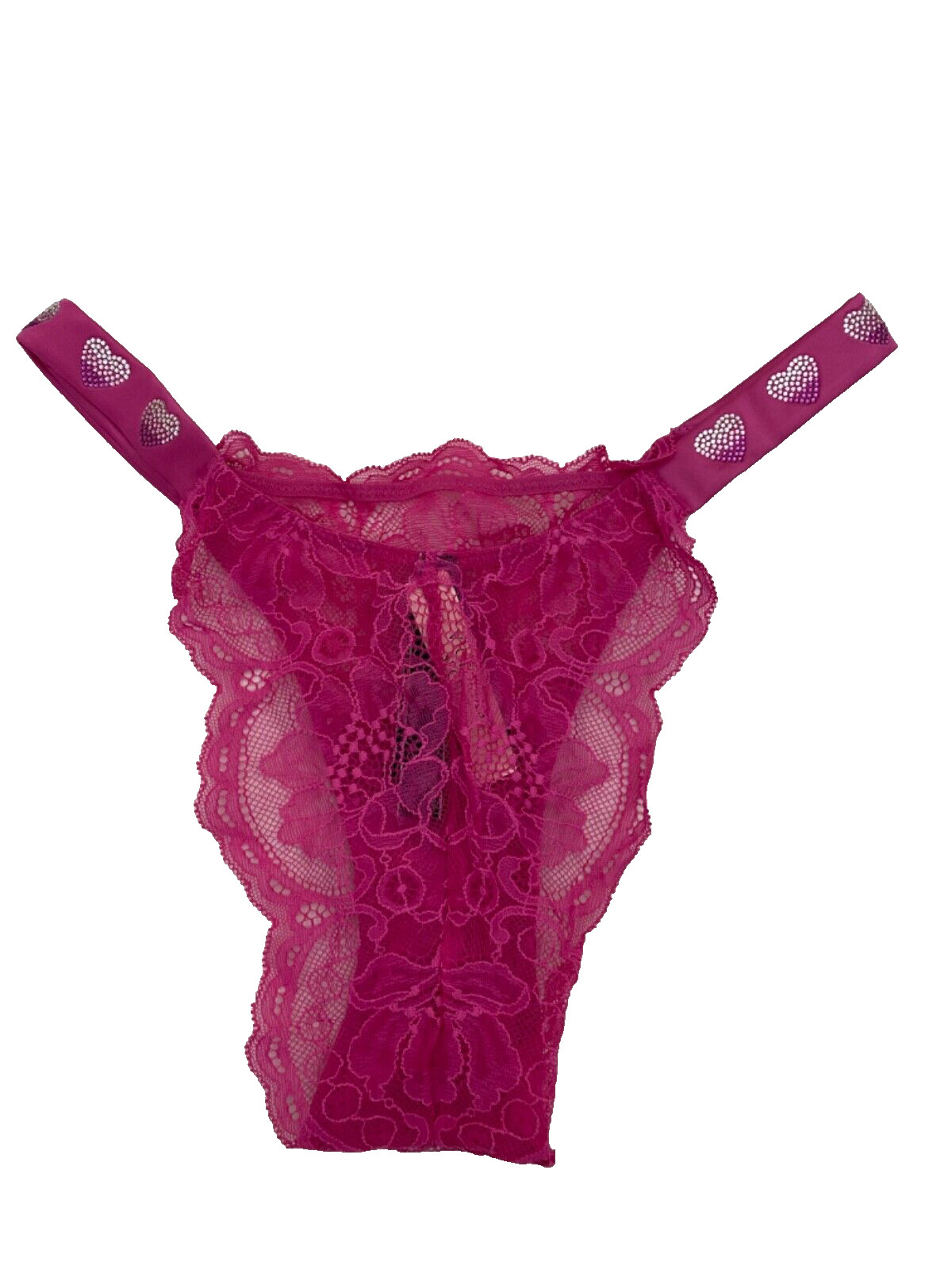 VICTORIA’S SECRET VERY SEXY SHINE STRAP LACE CHEEKY PINK HEARTS S/P – NWT