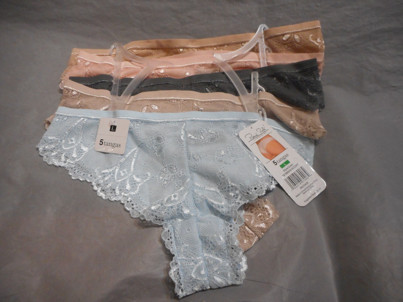 5 Pack Rene Rofe Lingerie Tangas Multicolor Size SMALL & lARGE