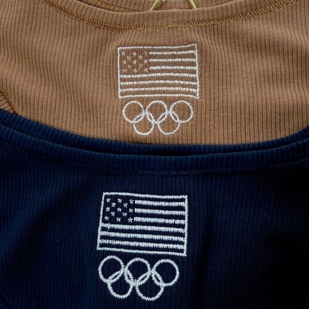 SKIMS Soft Lounge Dipped Thong Team USA Lot of 2 Navy Sienna Large
