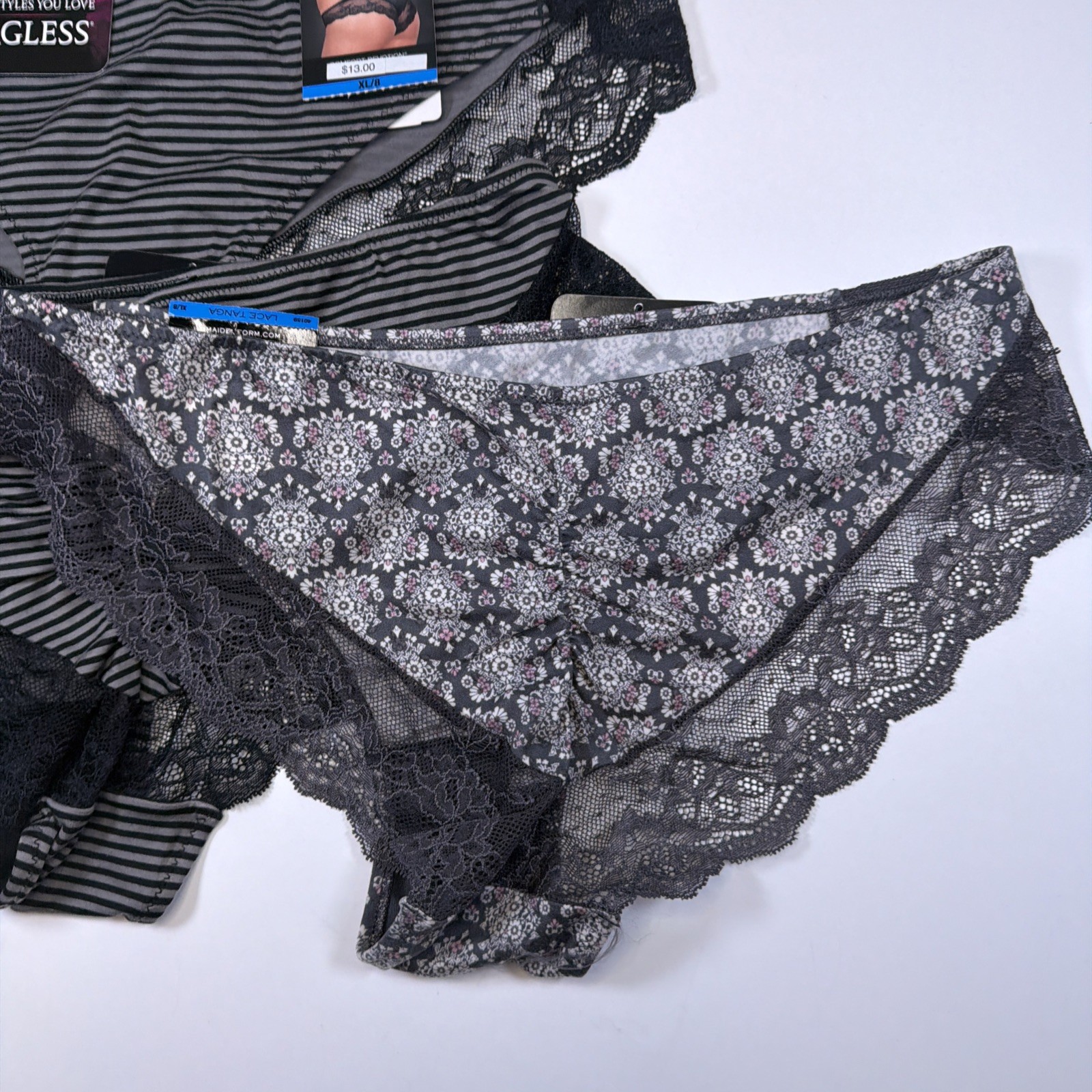 Maidenform Invisible Comfort Devotion Tanga Panties 40159 3 Pk 2XL/9 Grey NEW