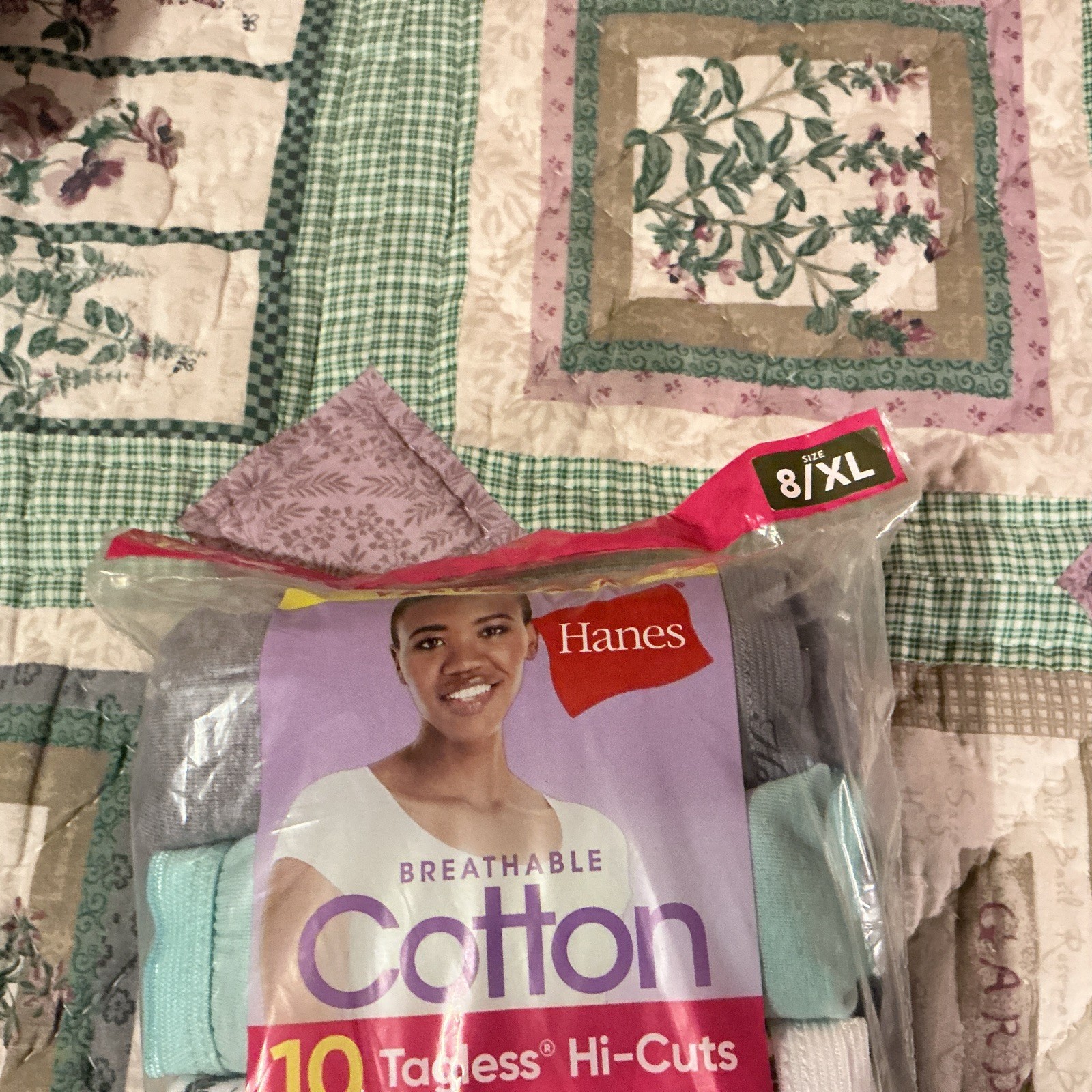 Hanes Women’s Cotton Tagless Hi-cut Briefs Size 8/XL 10 In Pk