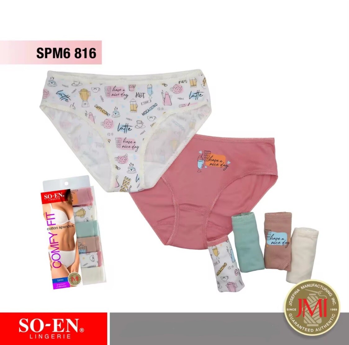 SO-EN Coffee Comfyfit Lowrise Bikini XL 6 Pieces #SPM6-816