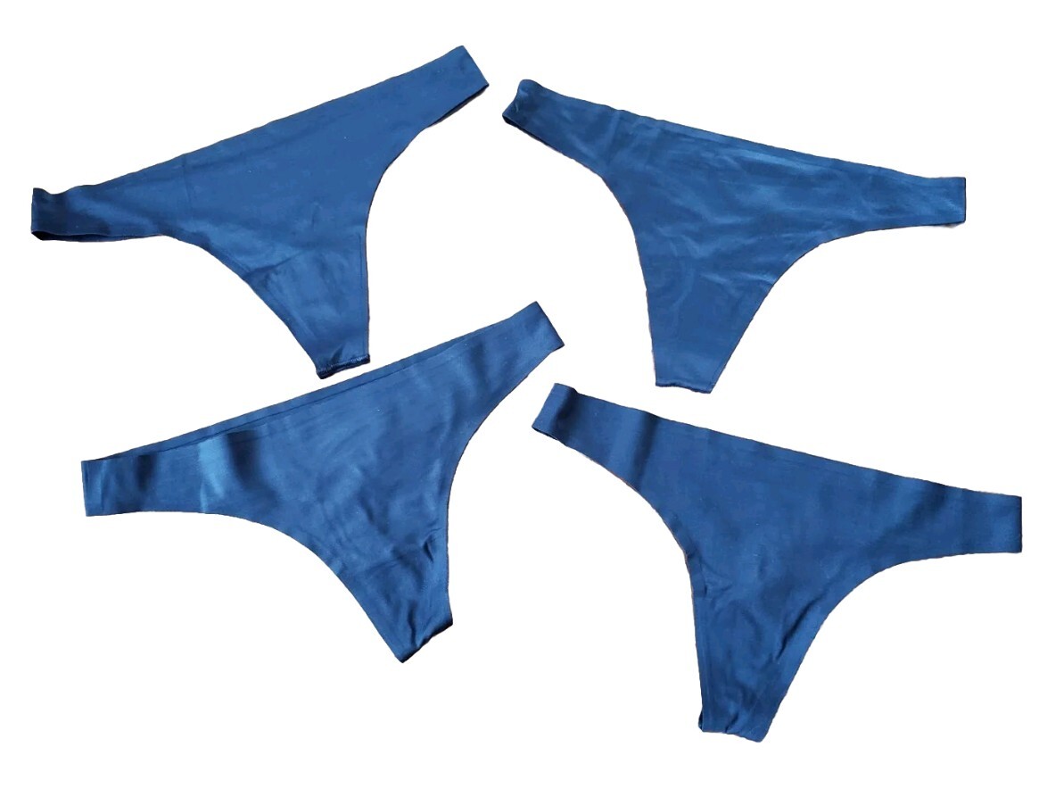 Amazon Essentials Women’s Thong Underwear Size MEDIUM Black 4 Pack