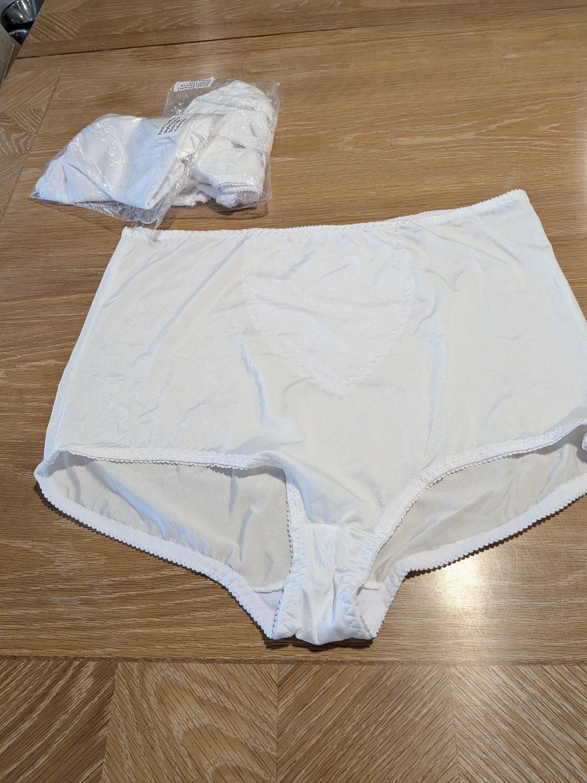 Women’s White 10X Full Coverage Briefs Panties Nylon Spandex Underwear Lot of 2