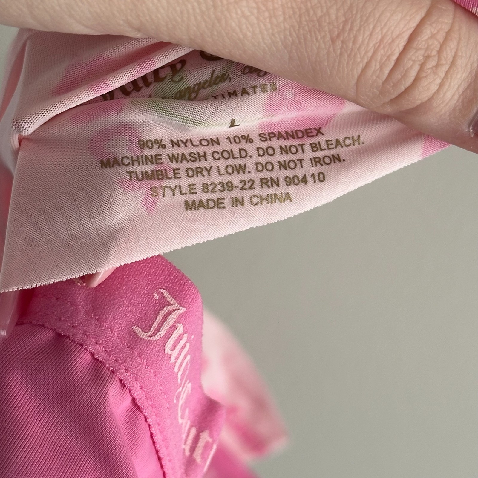NWT Juicy Couture Large Pink Cherry 5 pck Thong Panties Underwear Black Grey