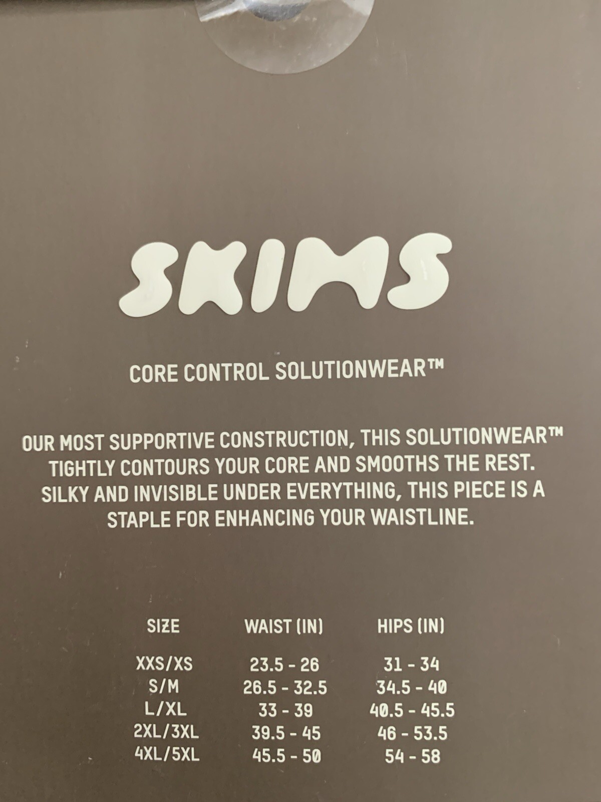 Skims Kim Kardashian Core Control Thong Panty In Color Onyx Sz XXS/XS W/Box