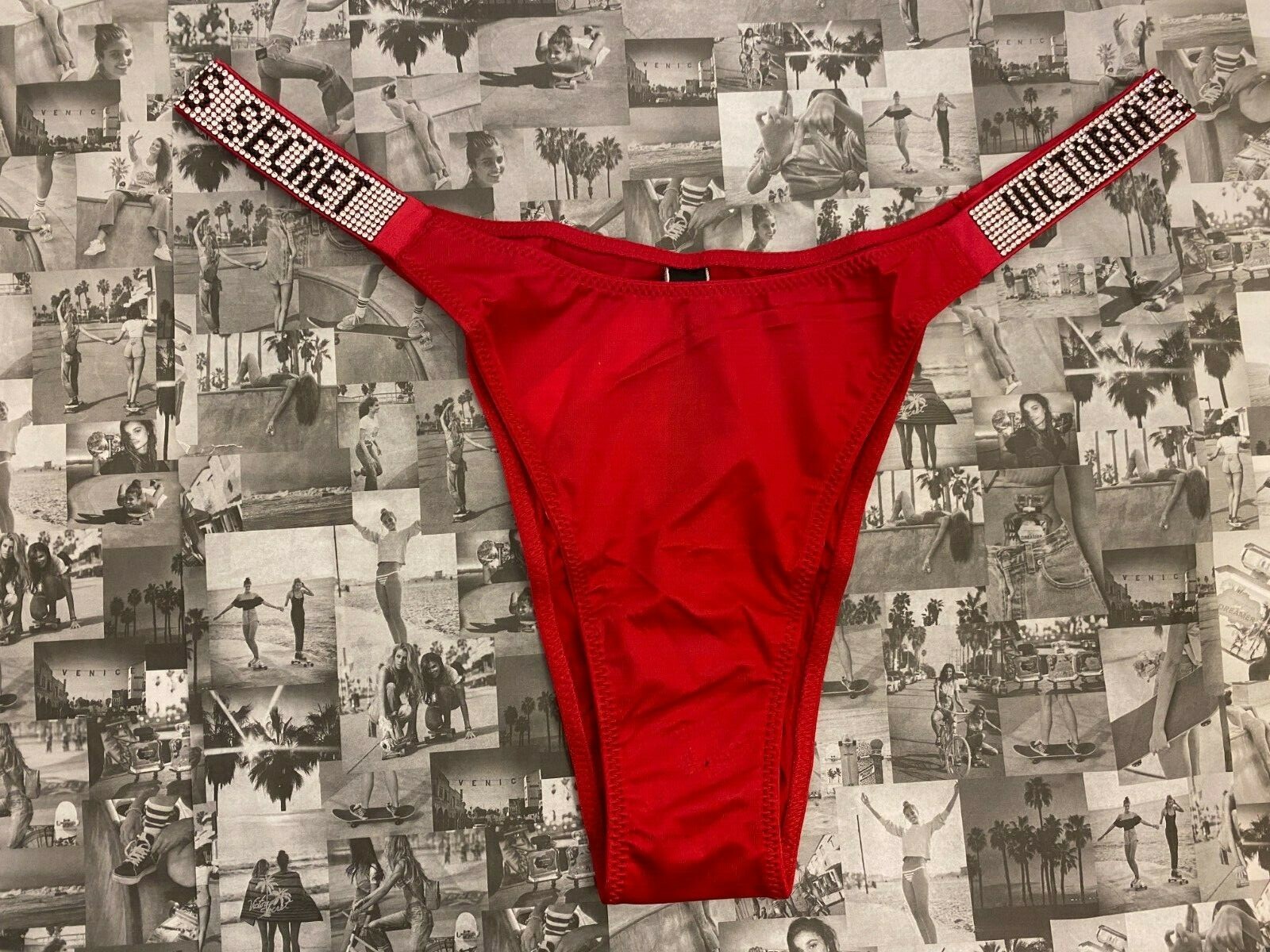 NWT Victoria’s Secret Very Sexy Bombshell Shine Strap Brazilian Panty Red Medium