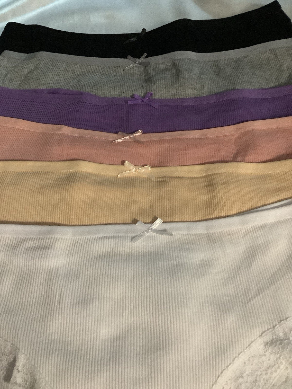 Women’s Teens Comfort Briefs Hollow Back Black Gray Purple Yellow Pink 6pk L