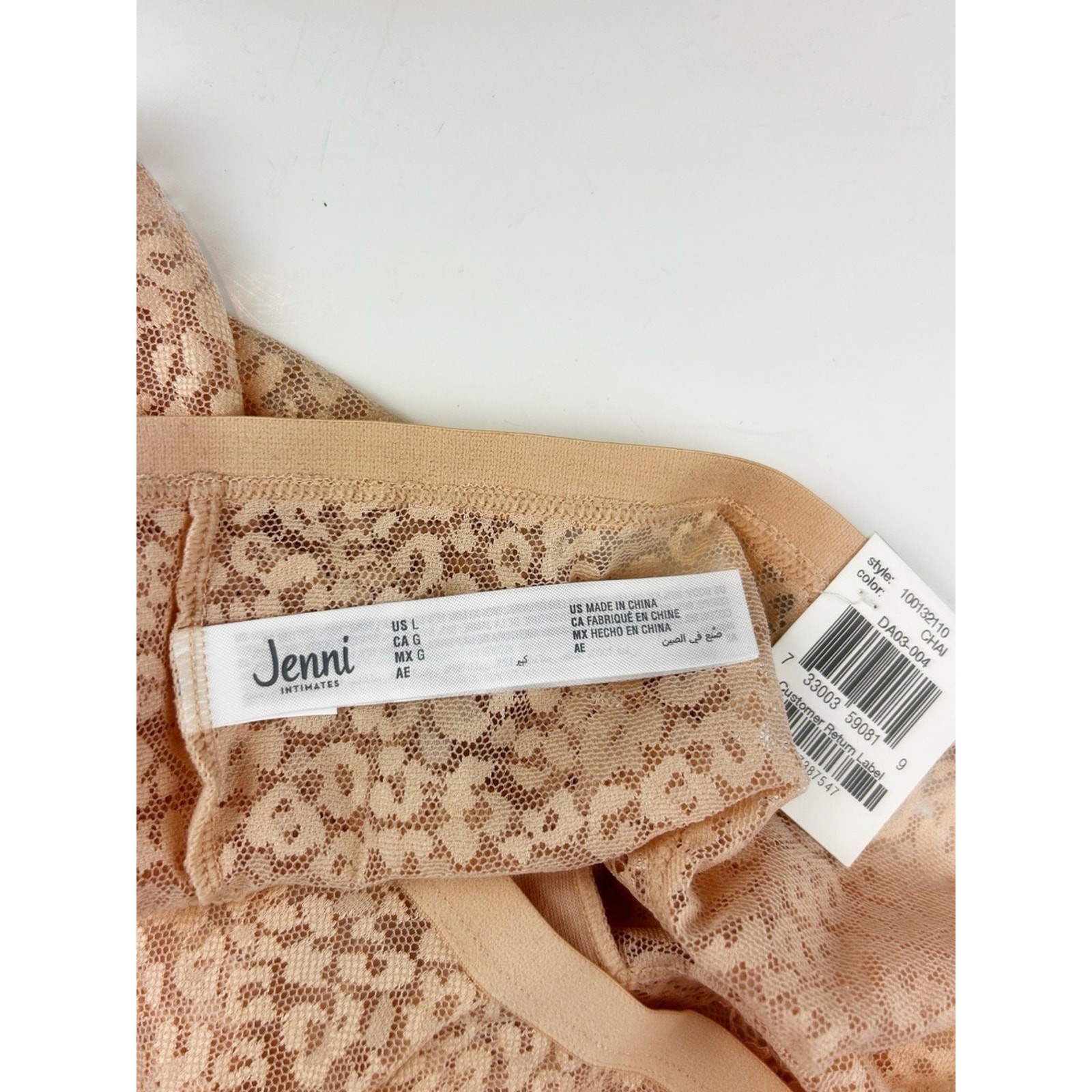 Jenni by Jennifer Moore Lace Bikini Panty in Nude Size Large