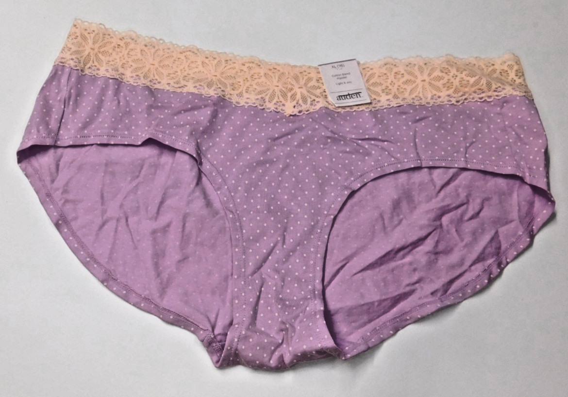 Auden Women’s XL (16) Cotton Blend Hipster Underwear, Orchid Light & Airy