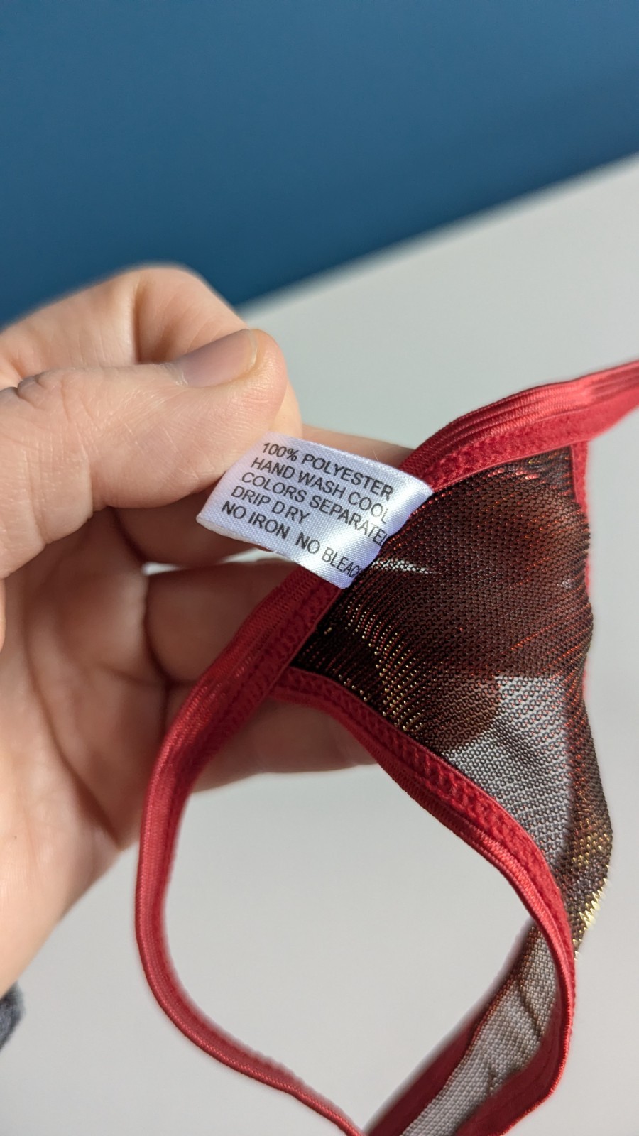 VTG Y2K Mesh Thong M Panties String Bikini Simple Pleasures Charm Jewelry HTF
