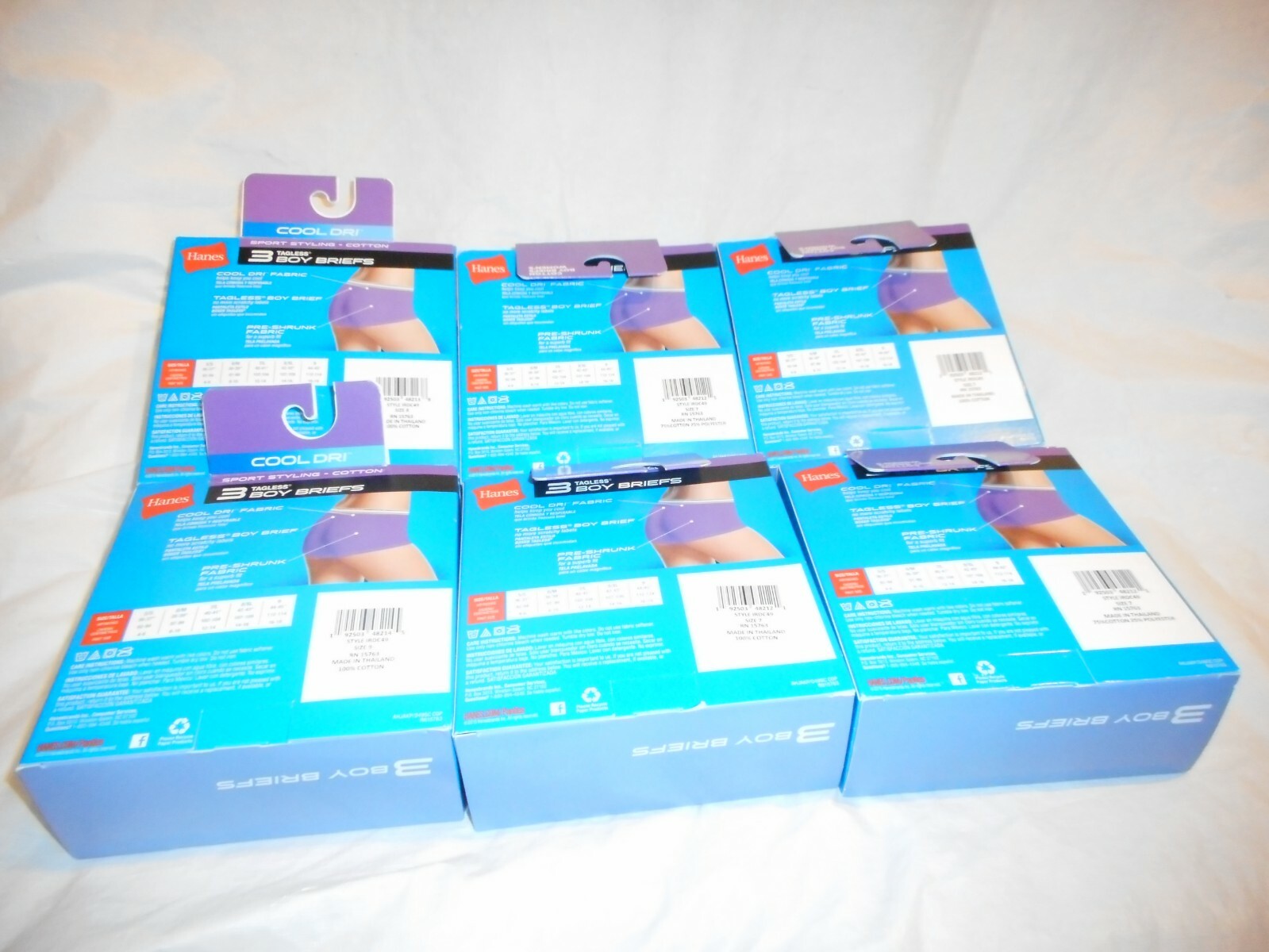 N/W/B Hanes Cool Dri 3 Boys Briefs Different Colors SIZES L/7,XL/8,& 2XL/9