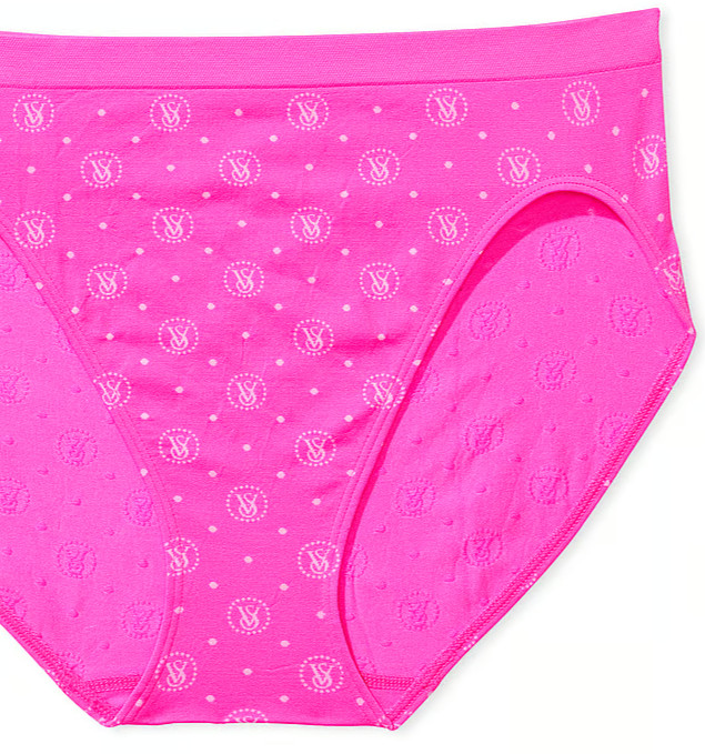 XL Hot Pink LOGO SEAMLESS NO SHOW Victorias Secret High-Leg Waist Brief Panty