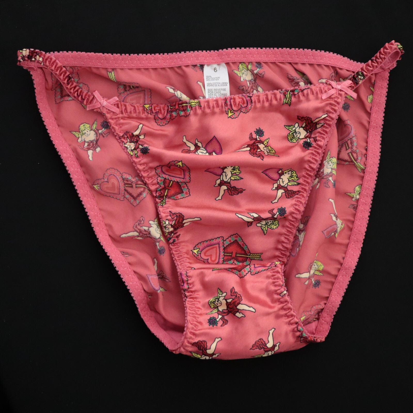 NEW Delicates VTG JC Penney Polyester Satin String Bikini Panty MEDIUM