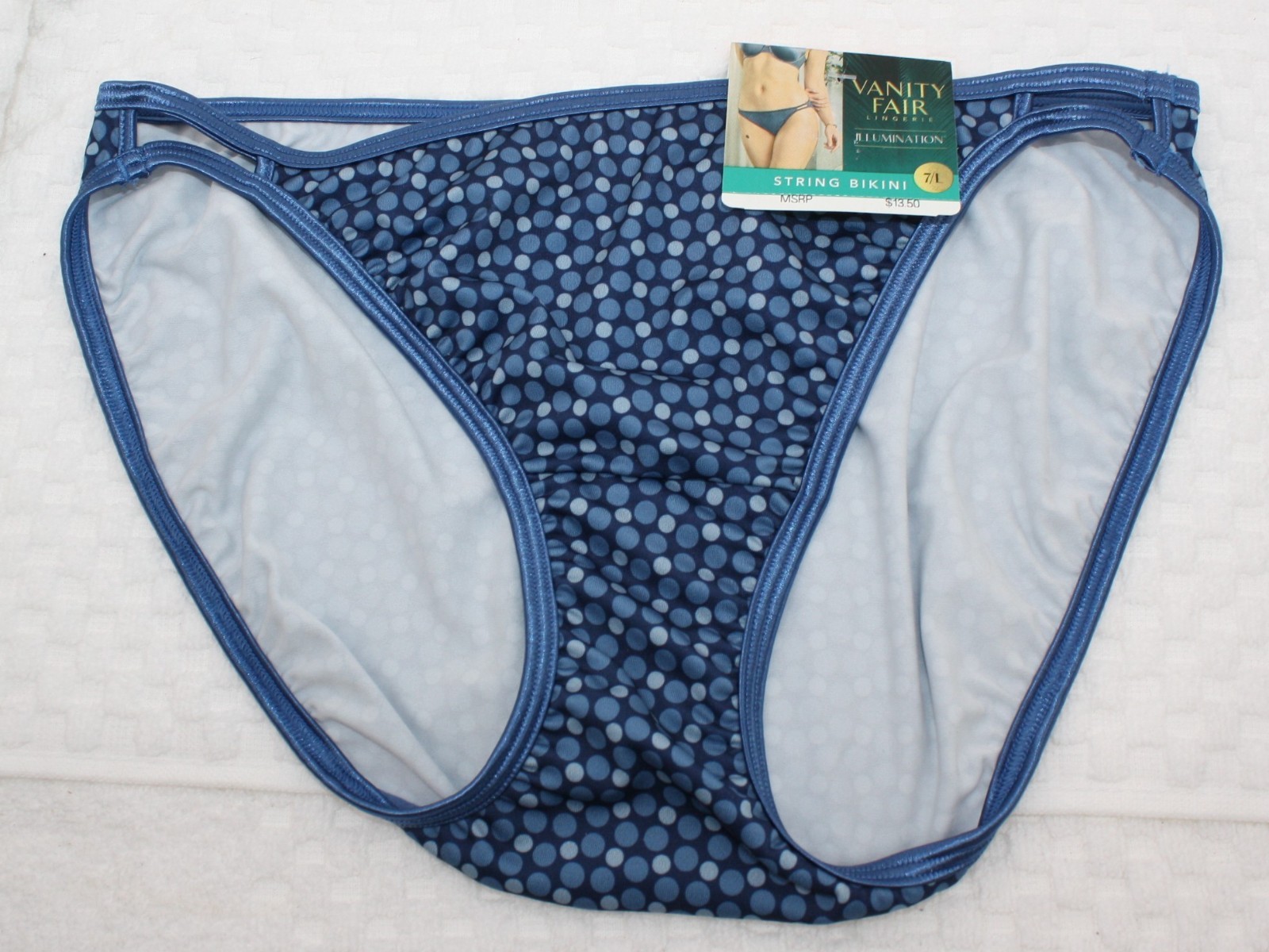 NWT set/3 VANITY FAIR ILLUMINATION STRING BIKINI 18108 DENIM DOT EMBER DEDICATED