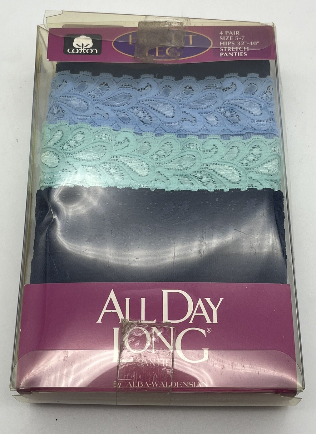 All Day Long Panties Cotton Hi Leg ComfortKnit 4 Way Stretch 4pk NOS NEW
