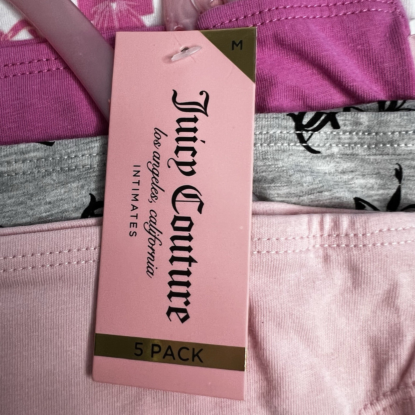 Juicy Couture Women’s Panties Sz Medium Lot/5 Bikinis Multi Colors Tagless