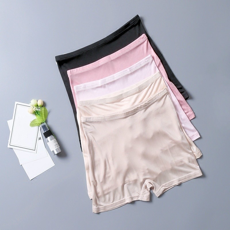 Women Silk Briefs Boxer Underwear Knickers Panties Stretch Underpants High Waist
